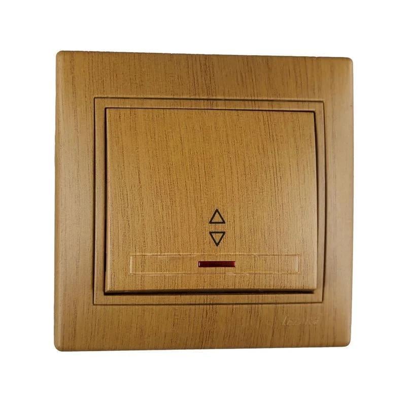 Выключатель одноклавишный Lezard Mira проходной ж/п Дуб классический (701-5151-114)