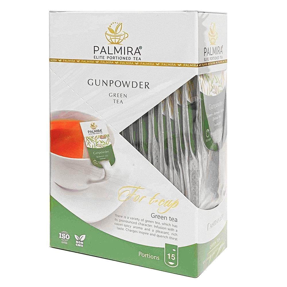 Чай зеленый Palmira Ганпаудер T-cup BOX пакетированный 15 саше по 2,4 г