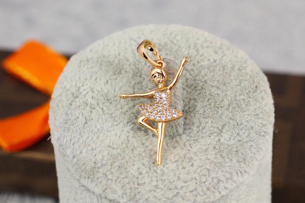 Кулон Xuping Jewelry Балерина в пируэте 2,5 см Золотистый