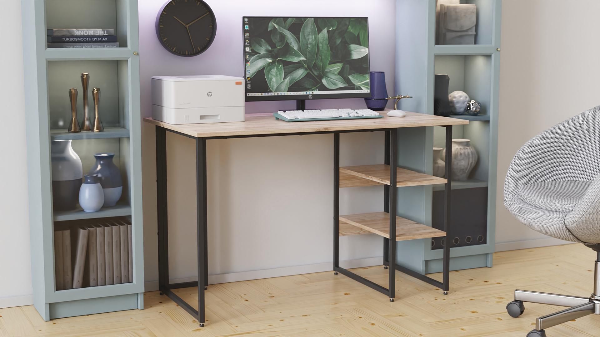 Стол письменный Ferrum-decor Кевин ДСП 16 мм 75x100x60 см Черный/Дуб Сан-Марино (FRD-106858)