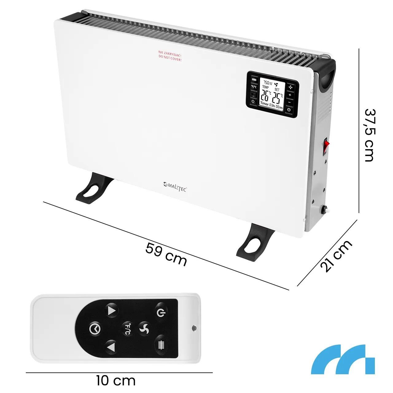 Электрический конвекторный обогреватель Maltec Turbo с таймером/термостатом и дистанционным управлением 2000 Вт (CH2000DW) - фото 12 Электрический конвекторный обогреватель Maltec Turbo с таймером/термостатом и дистанционным управлением 2000 Вт (CH2000DW) - фото 12