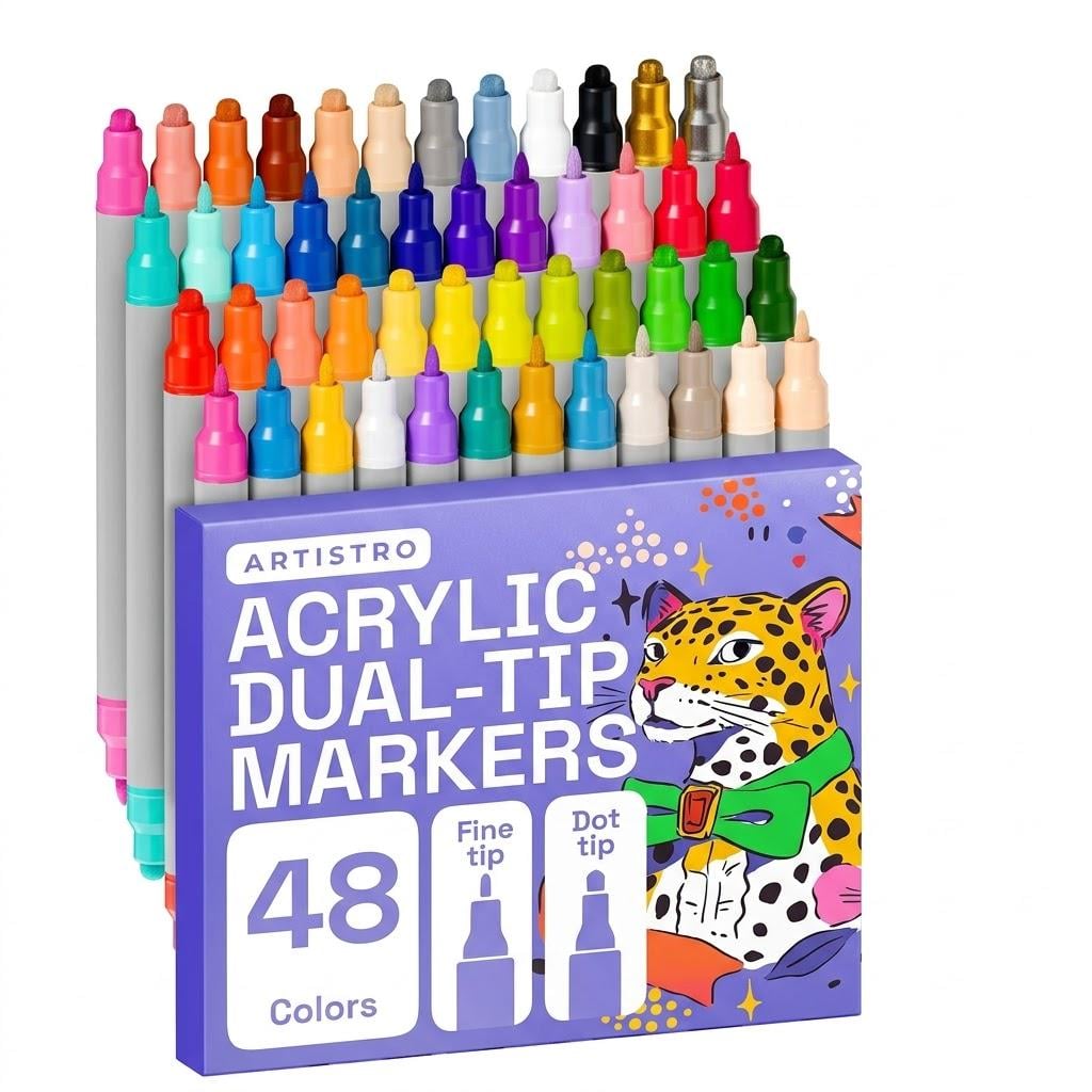 Набір маркерів акрилових ARTISTRO Dual-Tip 48 кольорів з подвійним наконечником (33480935)