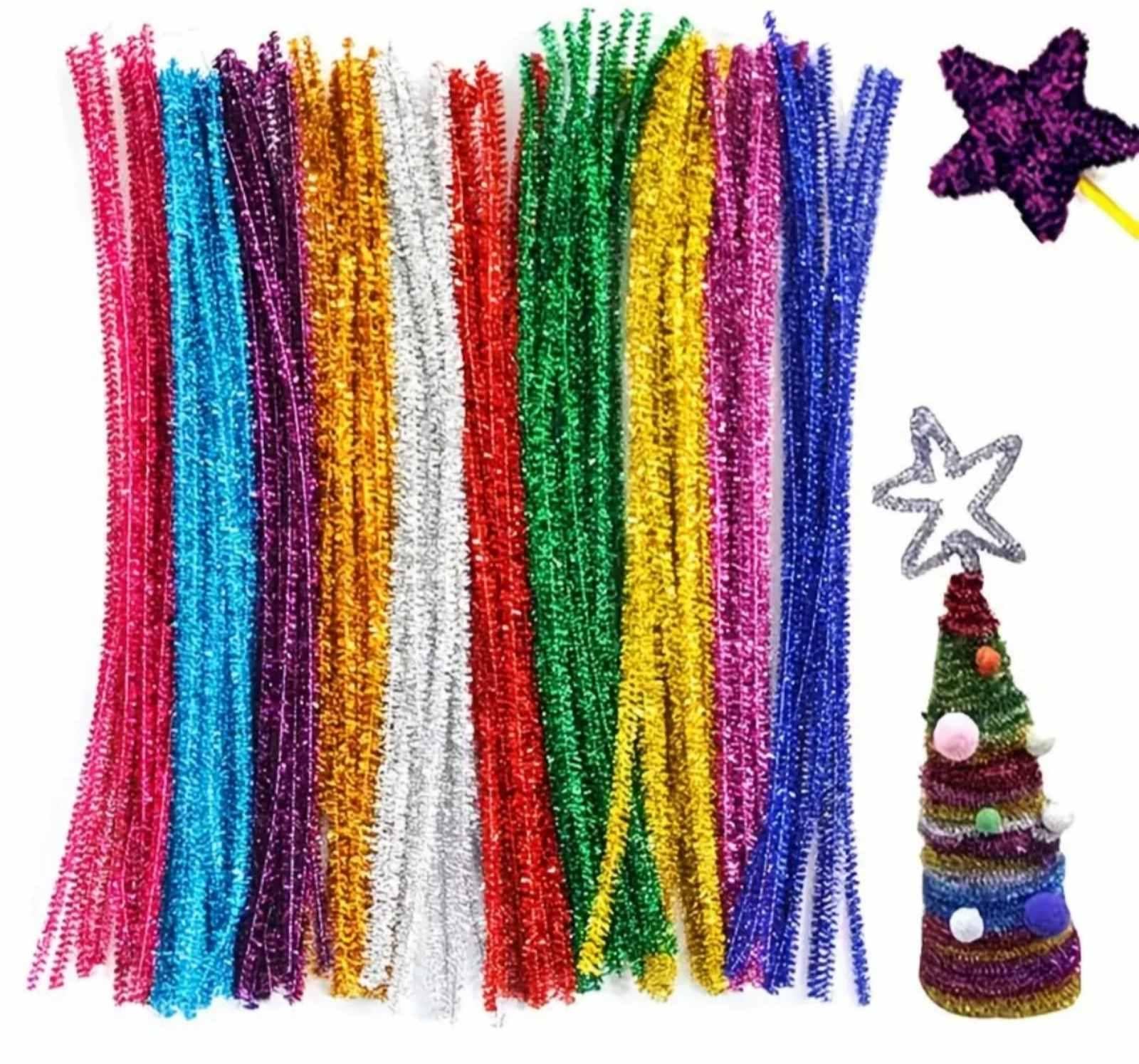 Провод синельный для детского рукоделия Diy Art с люрексом 50 шт. 5-6 мм (32617783)