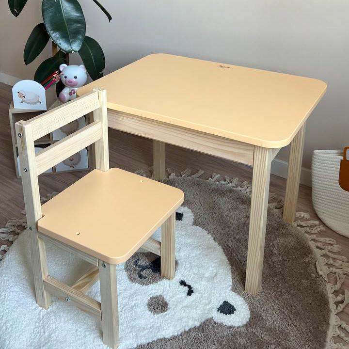 Стол детский с ящиком и стулом Желтый (5441/4040) Стол детский с ящиком и стулом Желтый (5441/4040)