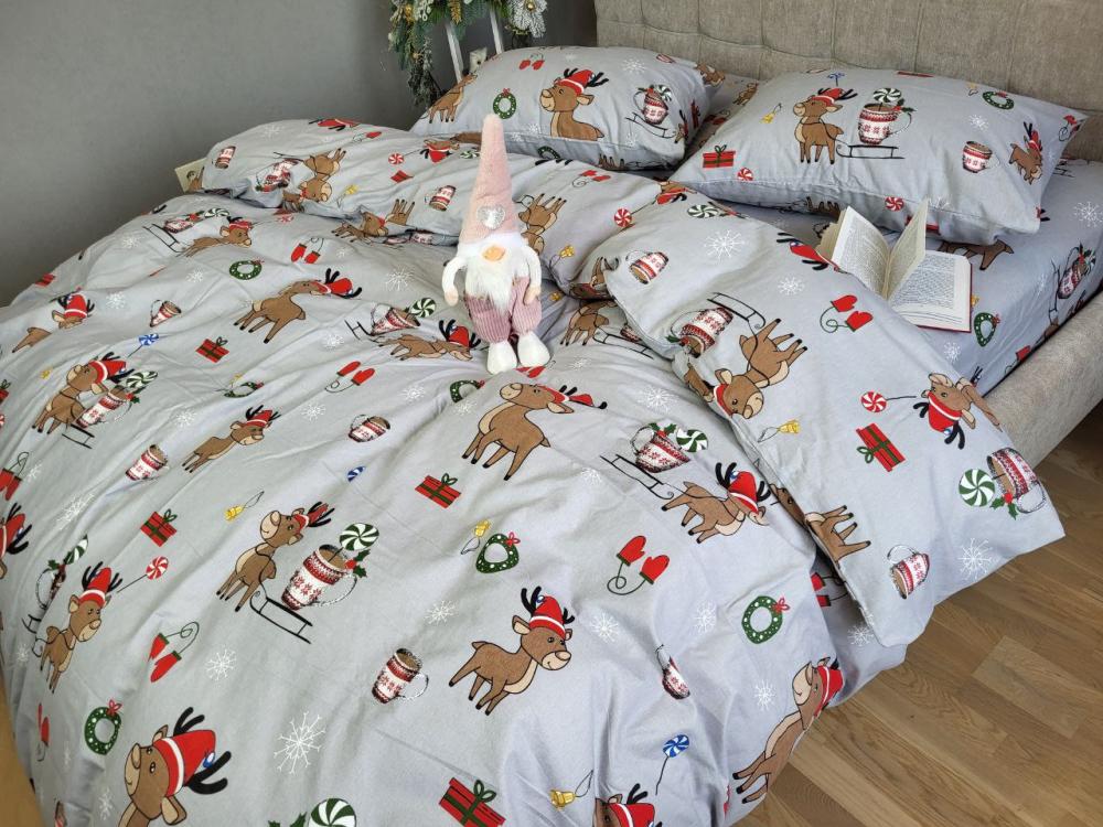 Комплект постільної білизни Помічники Санти Turkish flannel сімейний (2004533513)