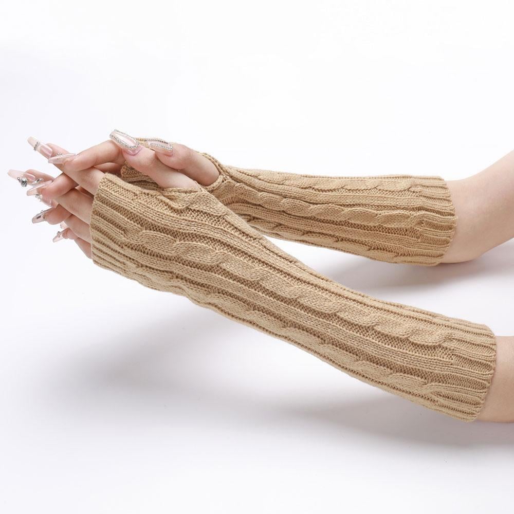 Митенки вязаные без пальцев One size Бежевый (2577) - фото 1 Митенки вязаные без пальцев One size Бежевый (2577) - фото 1