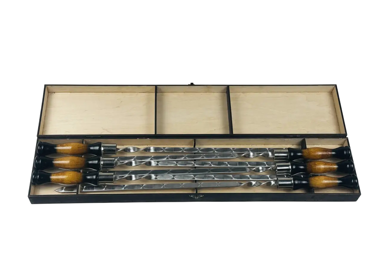 Набор шампуров GrillMaster Вуд черный NB-3002 нержавеющая сталь 3 мм 6 шт. (10-164-NB-3002)