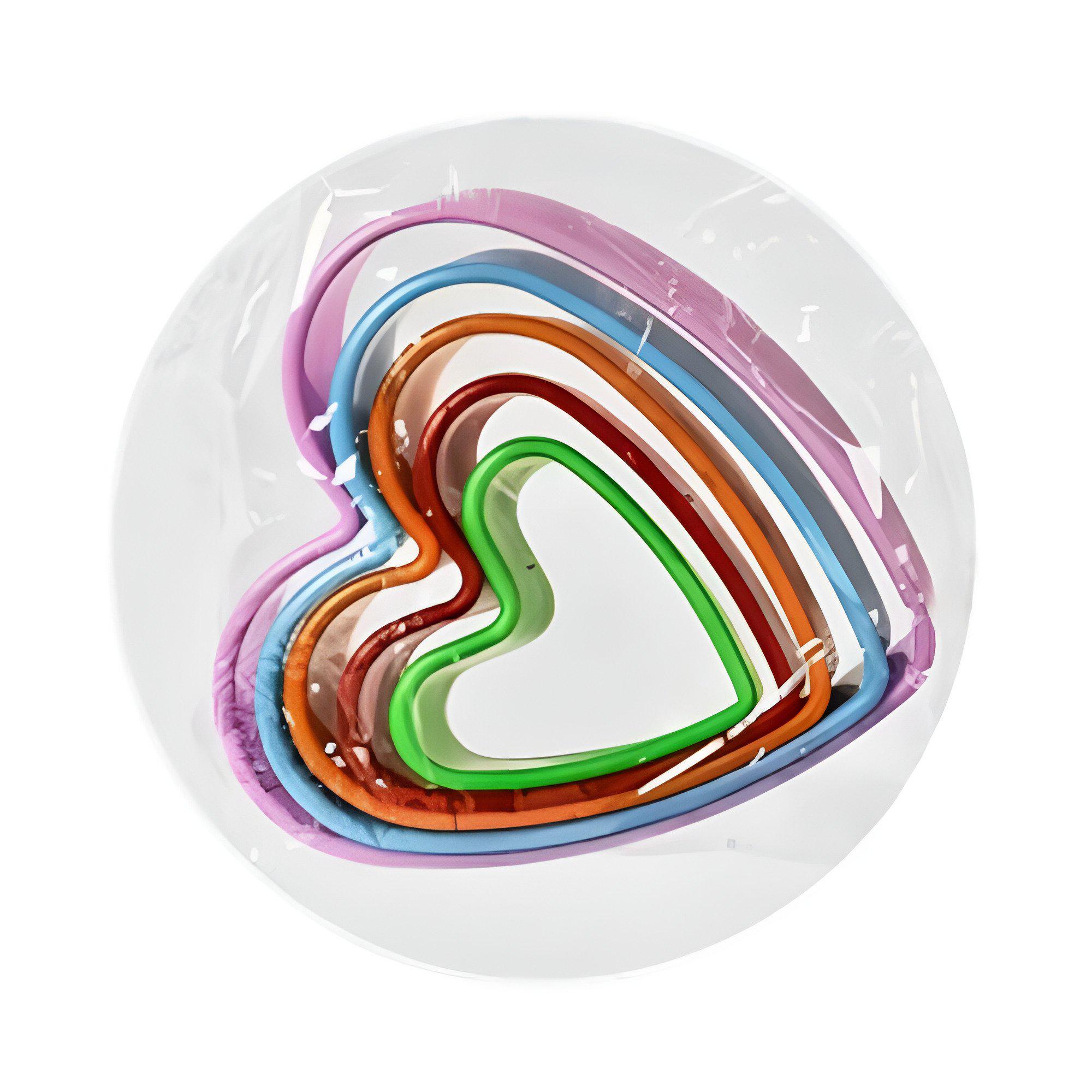 Формы для выпечки Stenson Baking R98054 Сердца пластиковые 5 шт. 9,5х3,5 см Разноцветный (R97323-H)