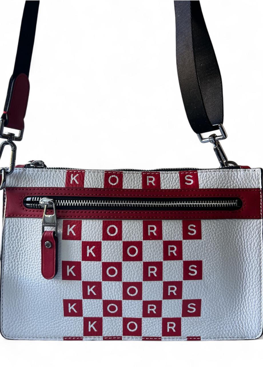 Сумка унісекс Michael Kors Hudson 33R3LHDM1L Wht/Crimson 2в1 XBody Pouch Leather Білий (2763040393)