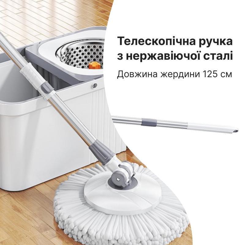 Комплект швабра та відро з турбо віджимом MOP maestro 8 л (70525) - фото 4 Комплект швабра та відро з турбо віджимом MOP maestro 8 л (70525) - фото 4