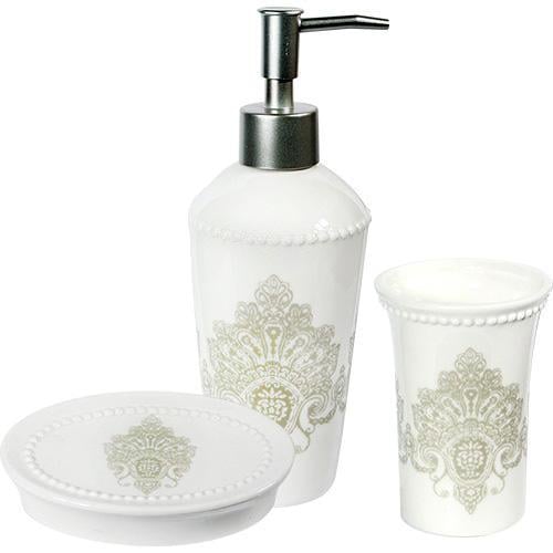 Набор аксессуаров Anemone для ванной/дозатор/мыльница и стакан Peonies Набор аксессуаров Anemone для ванной/дозатор/мыльница и стакан Peonies