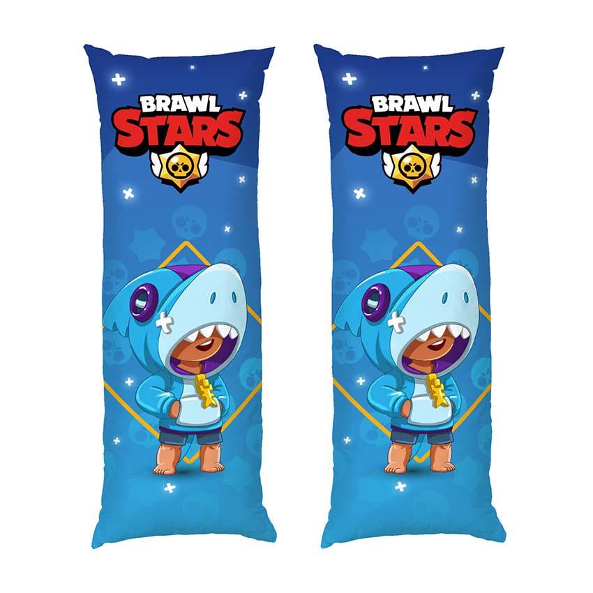 Подушка дакимакура Shark Leon Brawl Stars габардин 180х60 см (112896-4)