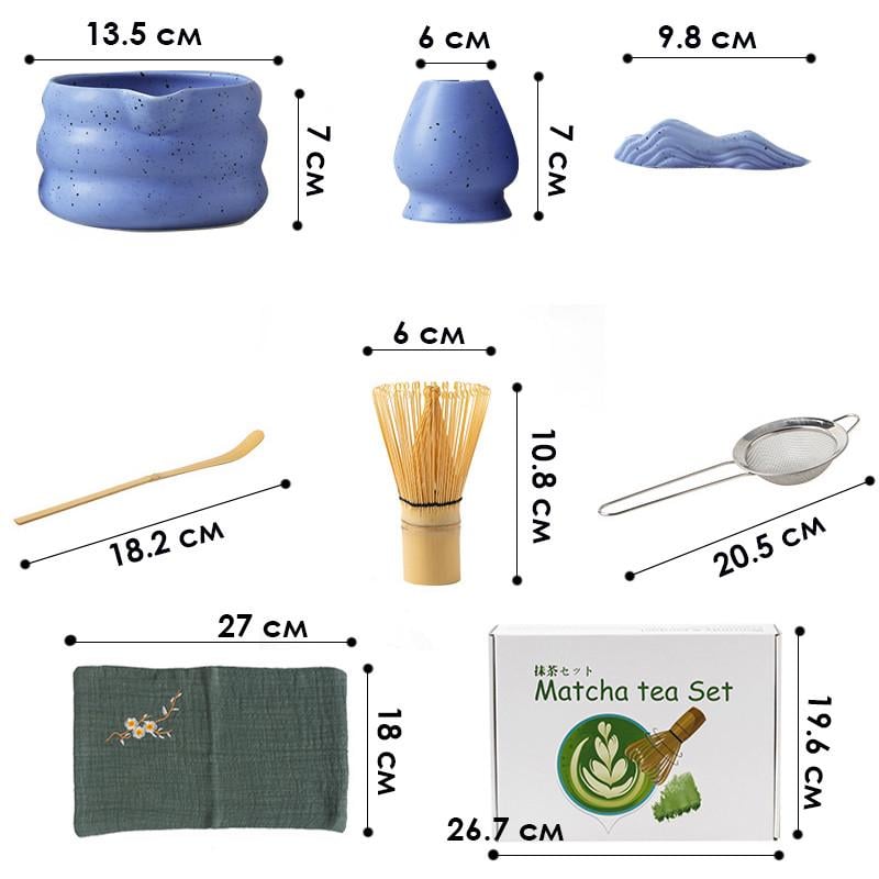 Набор для приготовления чая матча Lesko Matcha SD5458 подарочный 7 пр. Blue (25714120) - фото 6