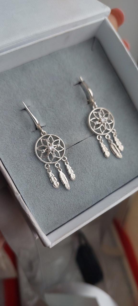 Срібні сережки Ловець снів 925 проби без покриття (2829297168) - фото 5