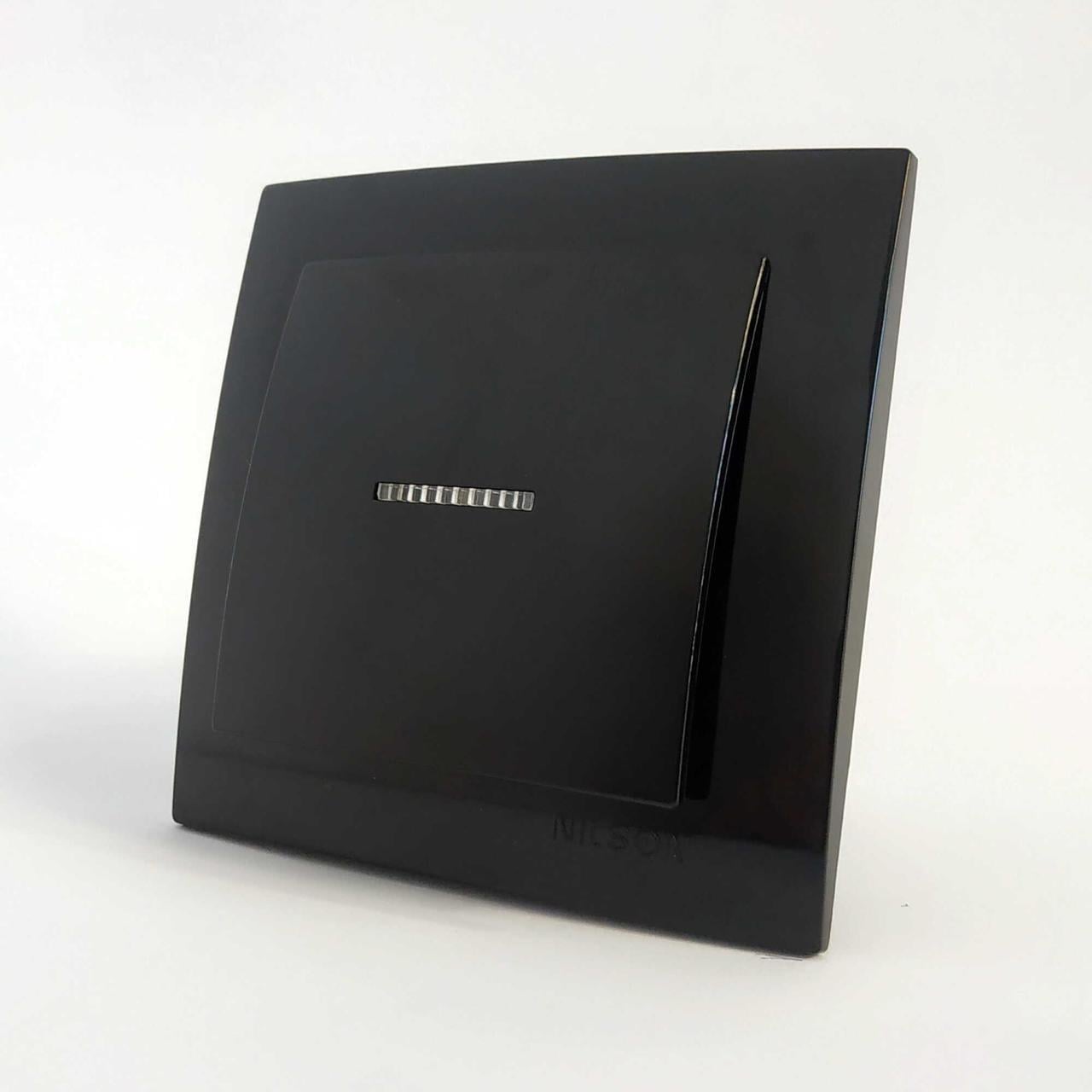 Выключатель Nilson Touran 1-клавишный с подсветкой Черный (24221002)