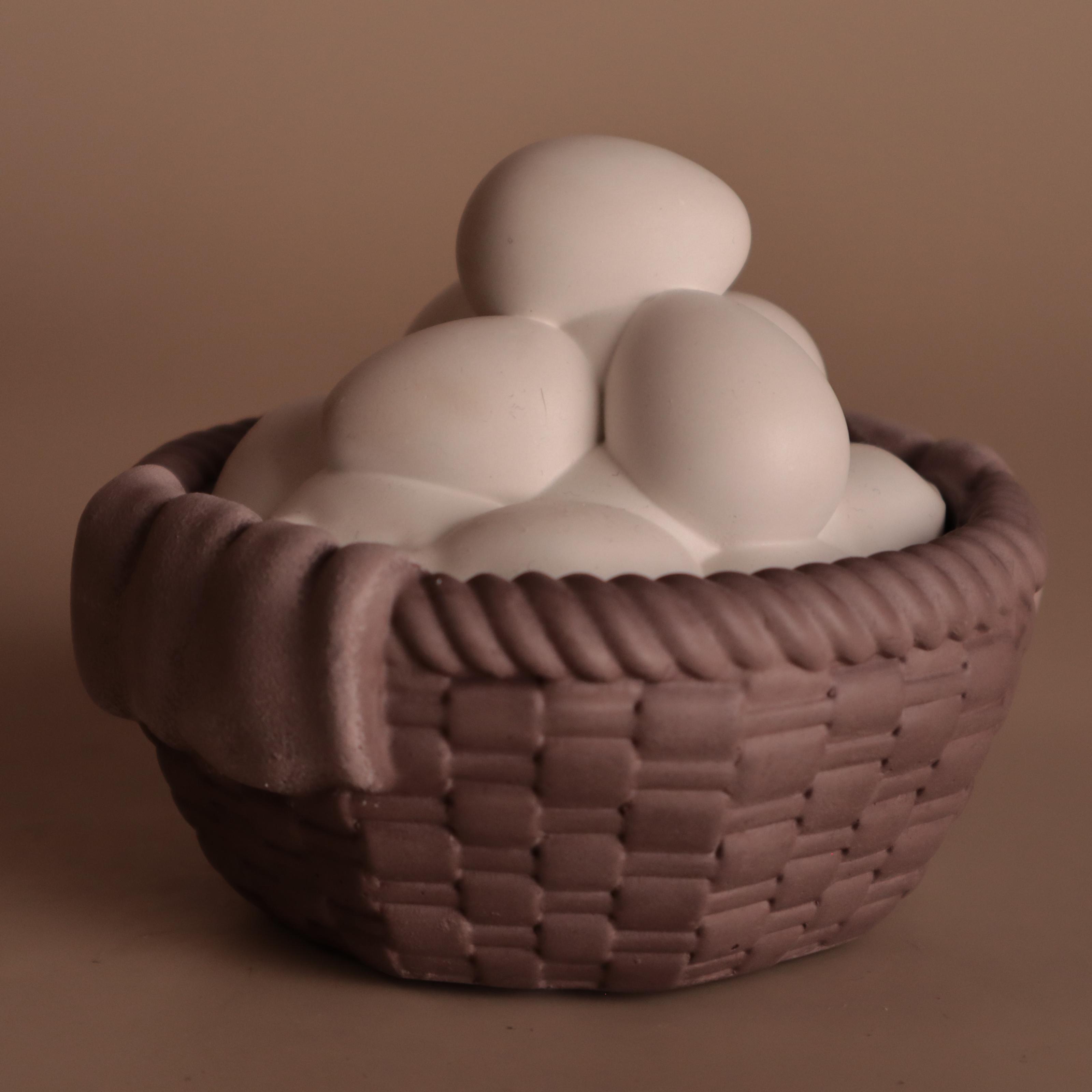 Аромасвічка соєва Wax Harmony Ваніль у гіпсовому кашпо Кошик з яйцями Біло-Коричневий (1000123)