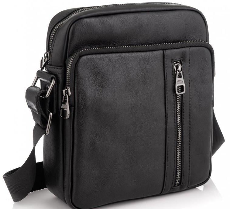 Чоловіча сумка з натуральної шкіри Tiding Bag Чорний (S9836A)
