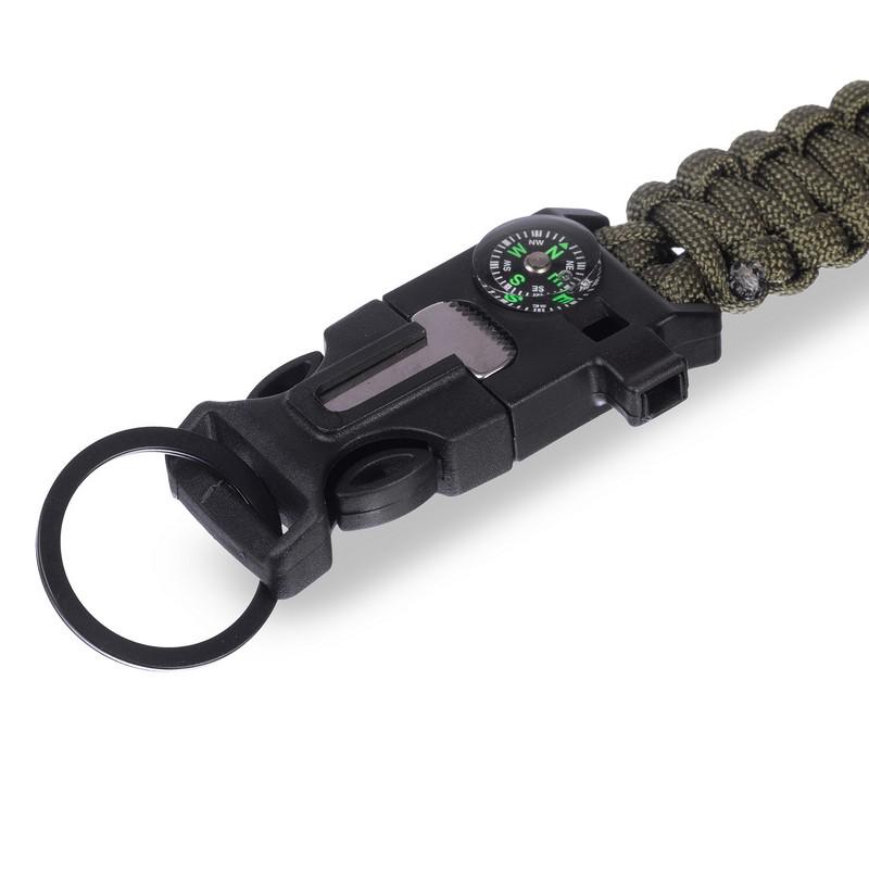 Мисливський браслет туристичний Paracord Fire Starter Bracelet TY-1616 Чорний (1008593-Khaki) - фото 3