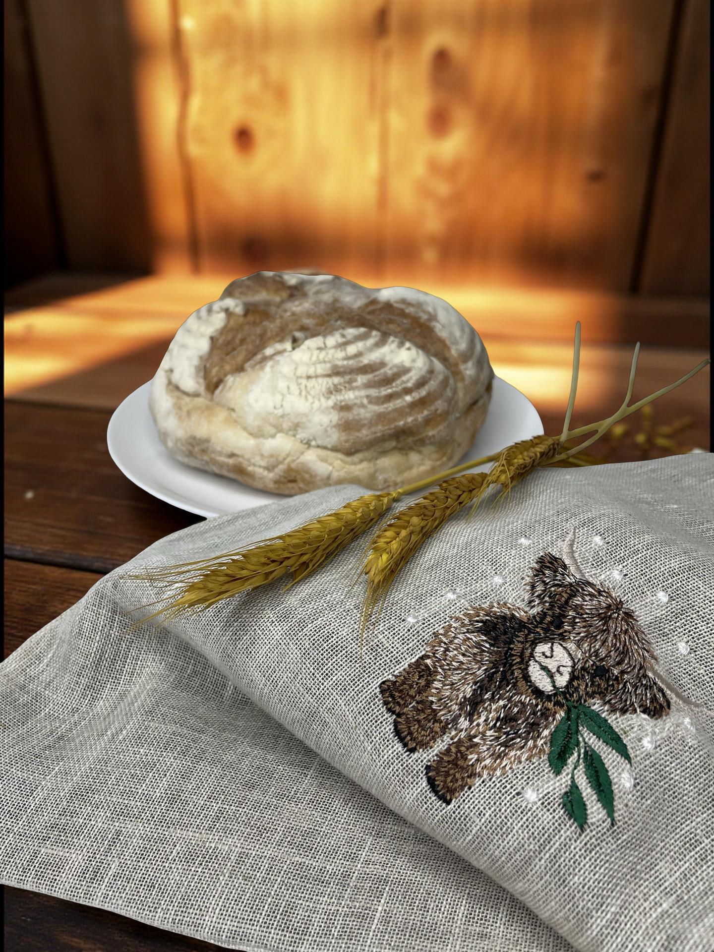 Мешочек для хлеба с вышивкой Рождественский бычок 30х40 см (30070918) - фото 2 Мешочек для хлеба с вышивкой Рождественский бычок 30х40 см (30070918) - фото 2