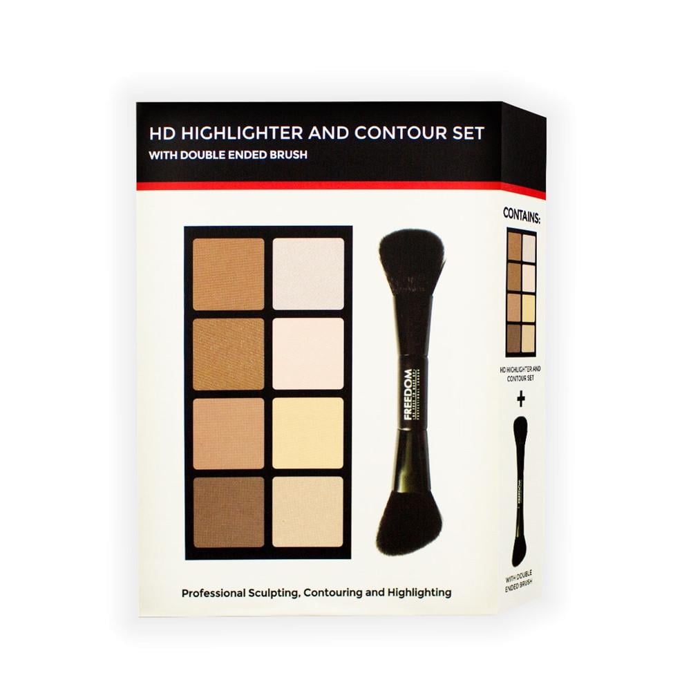 Палетка для скульптурирования пудровая Freedom Makeup London HD Highlighter & Contour Set 12 г (301461) - фото 2