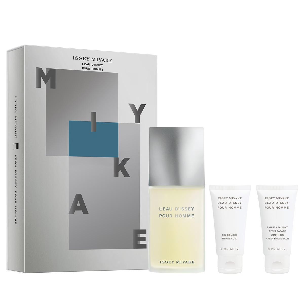 Подарочный набор для мужчин Issey Miyake L'Eau D'Issey Pour Homme туалетная вода 125 мл/гель для душа 50 мл/бальзам после бритья 50 мл (375218)