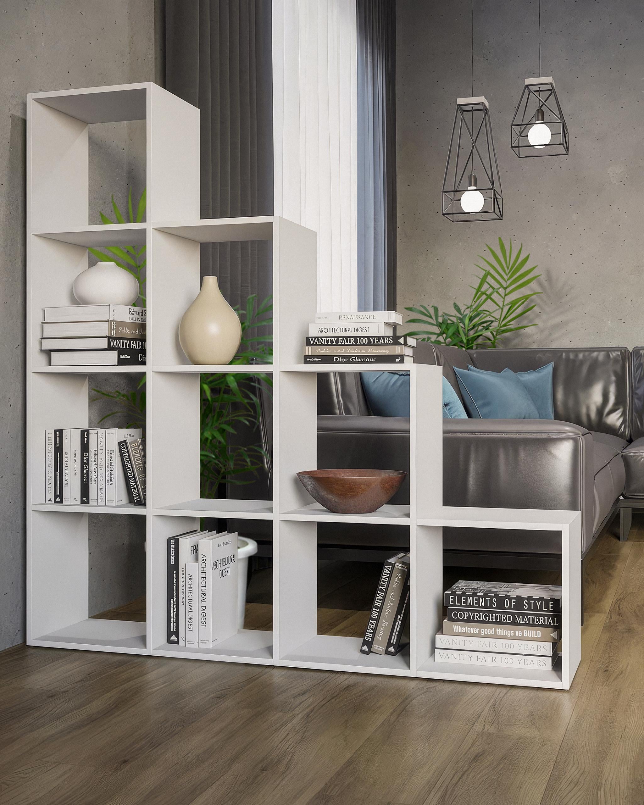 Стелаж для книг та декору на 10 комірок GT-40 1422х280х1427 мм Білий (20319082)