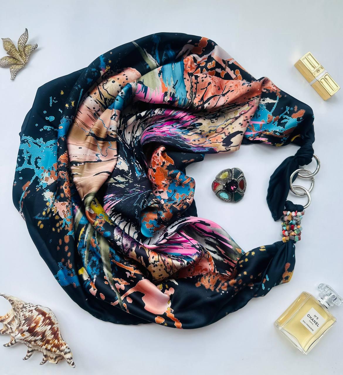 Платок My Scarf Разноцветная галактика 90x90 см (27207318)