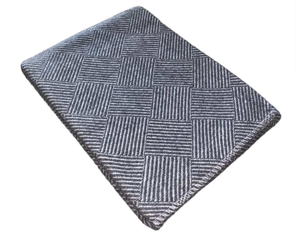 Плед хлопковый Vladi Валенсия Паркет 100х140 см Белый/Серый (84b59070)