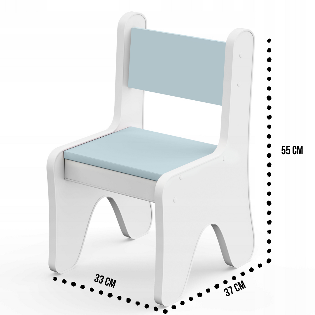 Дитячий стілець для ігрової кімнати Tiding Bag 55х37х33 см Білий з блакитним - фото 2