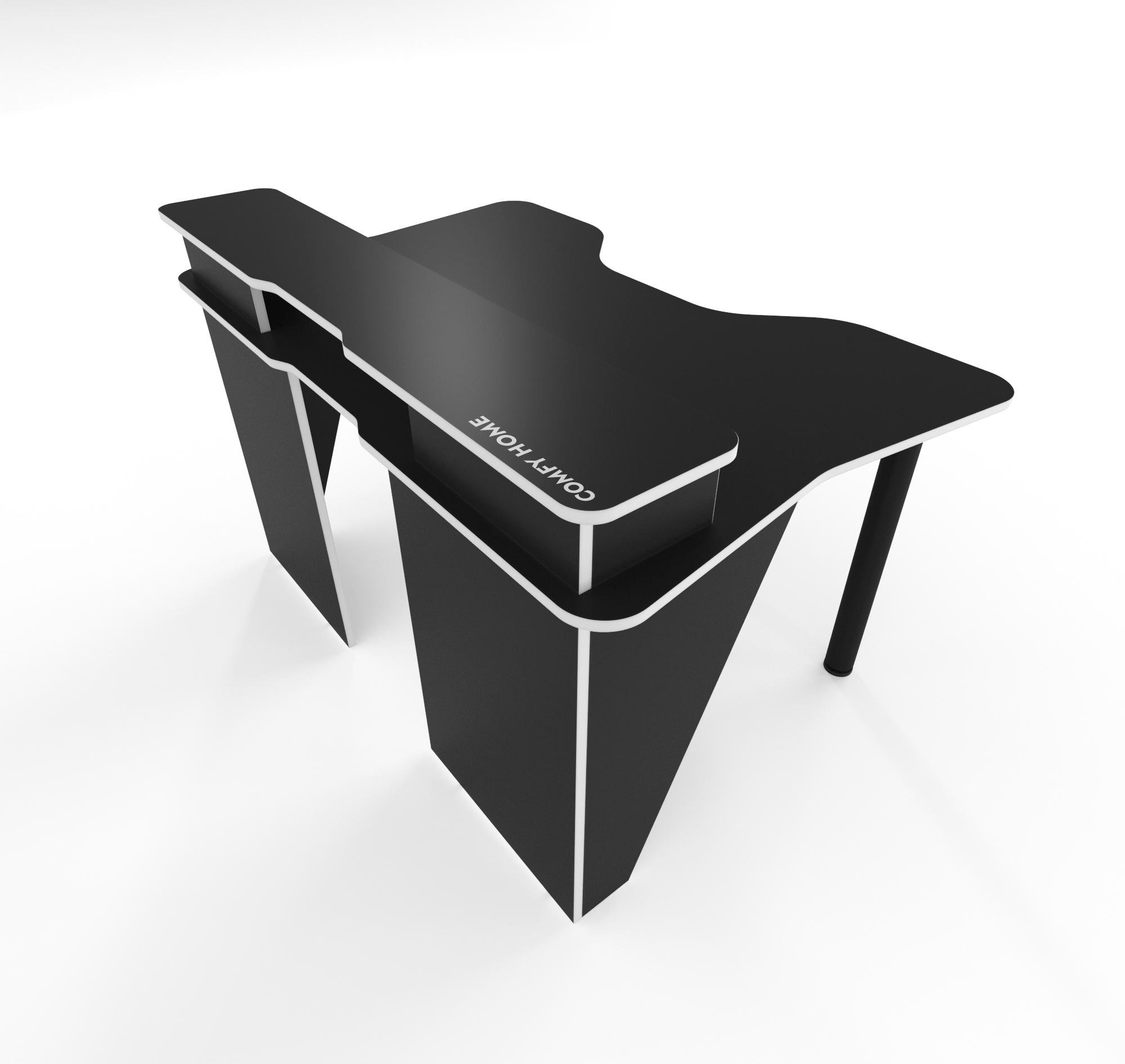 Стіл геймерський Zeus Comfy-Home Darrius ЛДСП Чорно-білий - фото 3 Стіл геймерський Zeus Comfy-Home Darrius ЛДСП Чорно-білий - фото 3