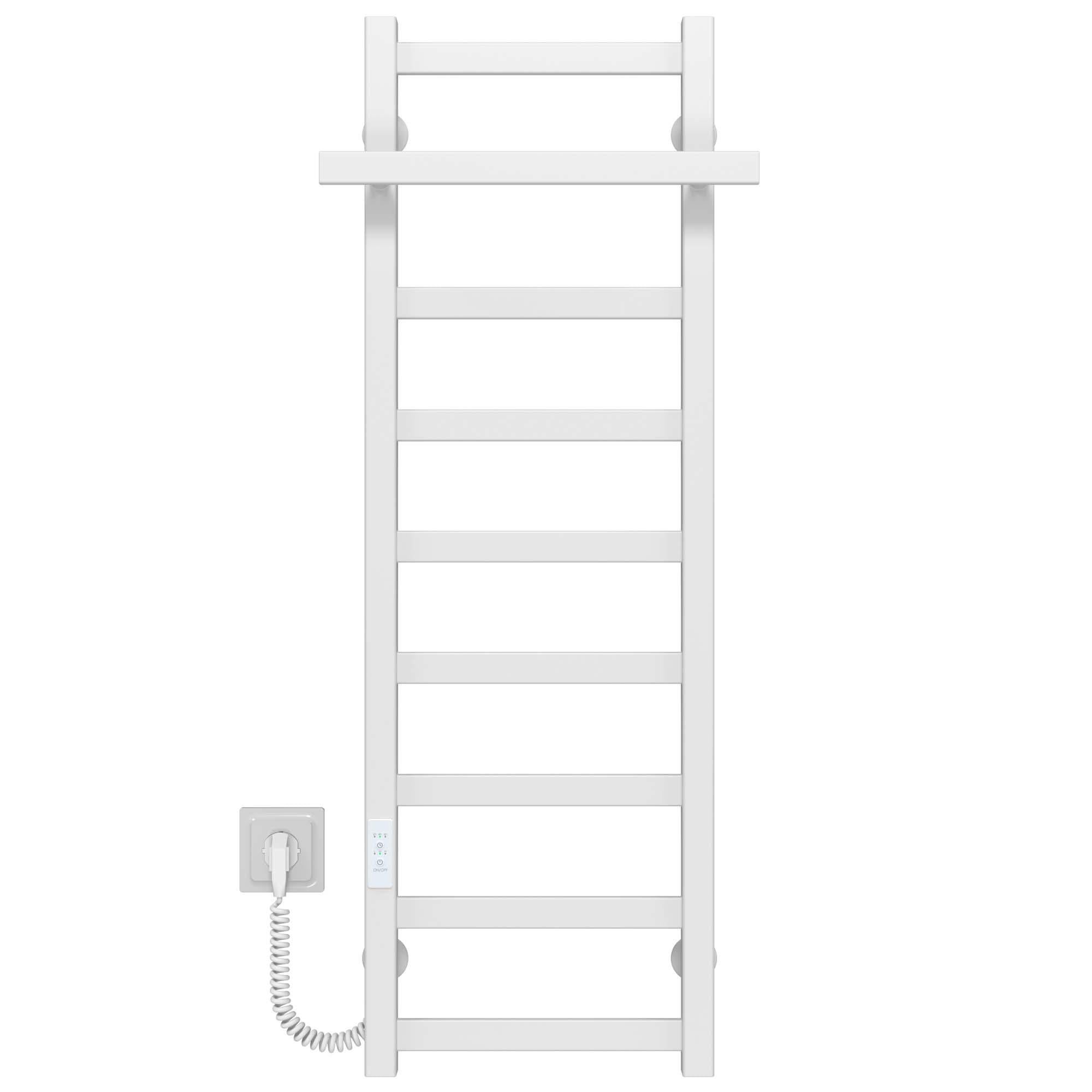 Полотенцесушитель электрический Deffi Nicolе П9 WD04 нержавеющая сталь 300х1000 мм Белый (A.NI.100.30.9.EWL4)