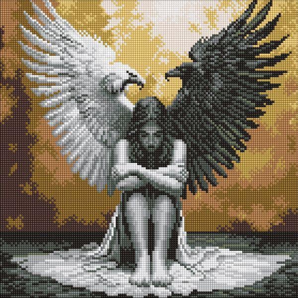 Алмазна мозаїка Ideyka Дві сторони душі 40x40 см (Id-AMO8199)