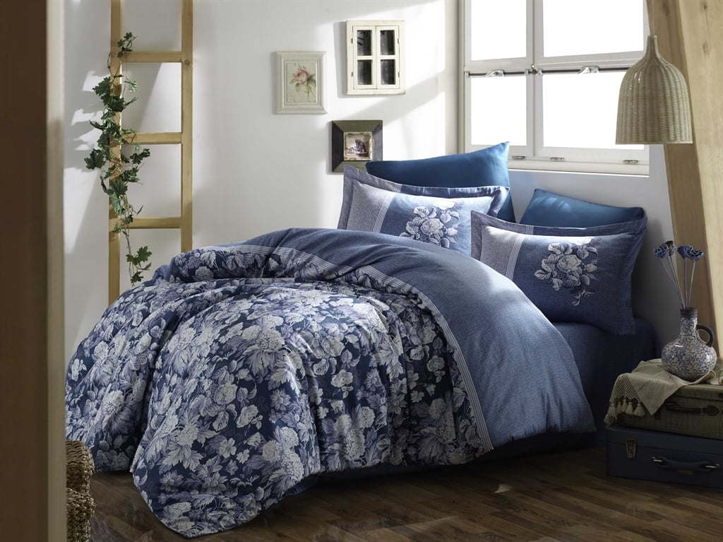Комплект постельного белья Hobby Exclusive Sateen Amalia 200х220 см Синий