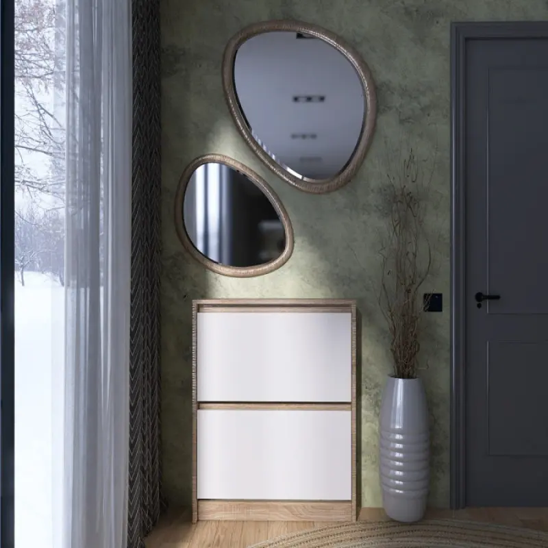 Тумба для обуви Эверест Сити Белый/Дуб сонома (26845242) - фото 2 Тумба для обуви Эверест Сити Белый/Дуб сонома (26845242) - фото 2