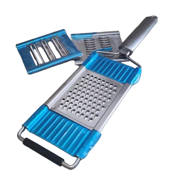 Терка металлическая с ручкой 3 насадки 30х7,5 см Синий (DR017728)