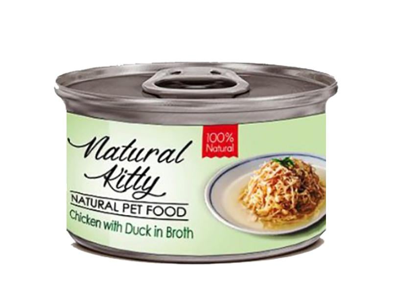 Корм для котів вологий Natural Kitty Broth Series Chicken with duck in broth Курка з качкою в бульйоні 80 г (24363518)