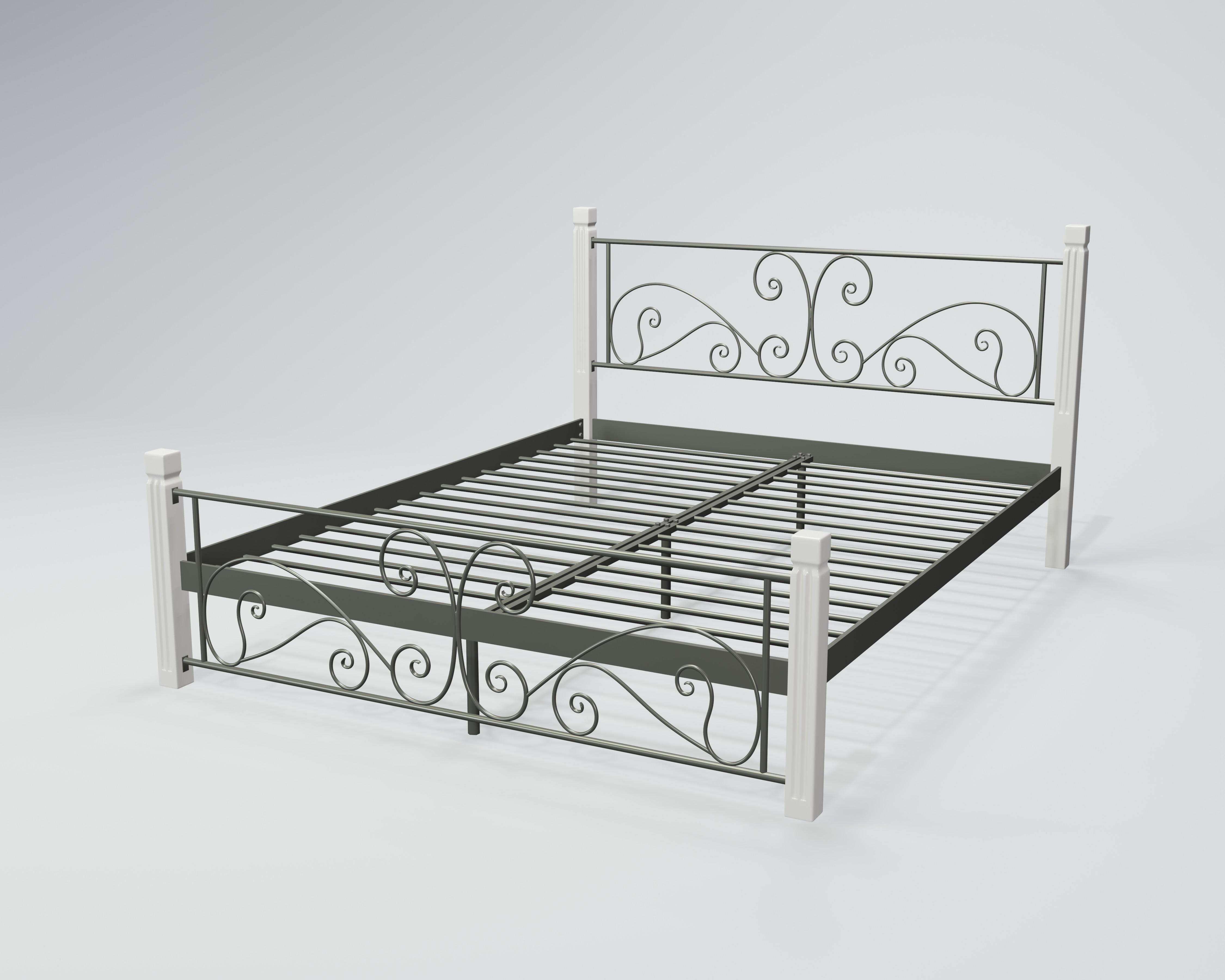 Кровать металлическая Нарцисс 160x190 см Серый