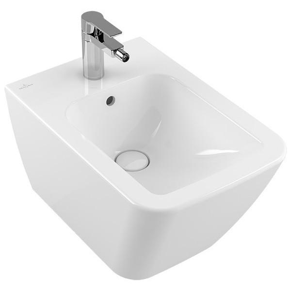 Біде Villeroy & Boch FINION біде 37,5 х 56см, підвісне, перелив, для 1-позіц.смесітеля, отвір під смес. вибито, білий альпін CeramicPlus (446500R1)