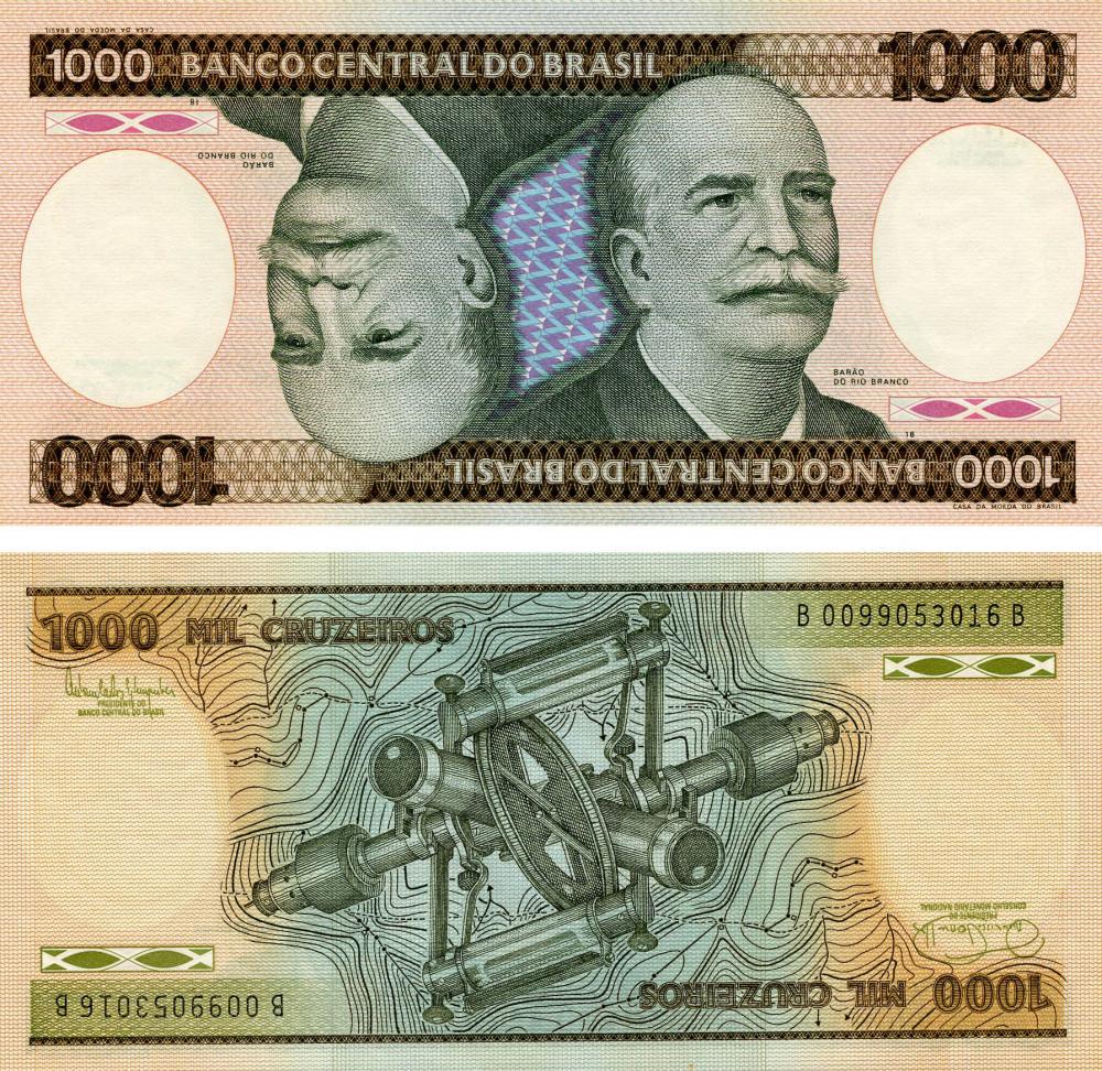 Коллекционная банкнота Бразилия 1000 крузейро 1981-1986 UNC P201 (Б13167) Коллекционная банкнота Бразилия 1000 крузейро 1981-1986 UNC P201 (Б13167)