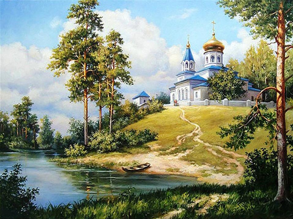 Алмазна мозаїка Emerald Craft Церква на пагорбі 30x40 см (23367)