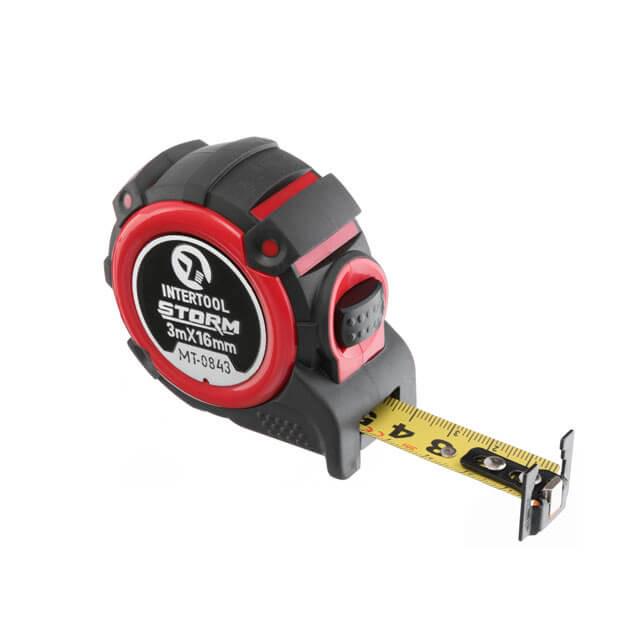 Рулетка Intertool MT-0843 с металлической лентой/двухсторонняя шкала/нейлоновое покрытие 3 м 16 мм (10194219)
