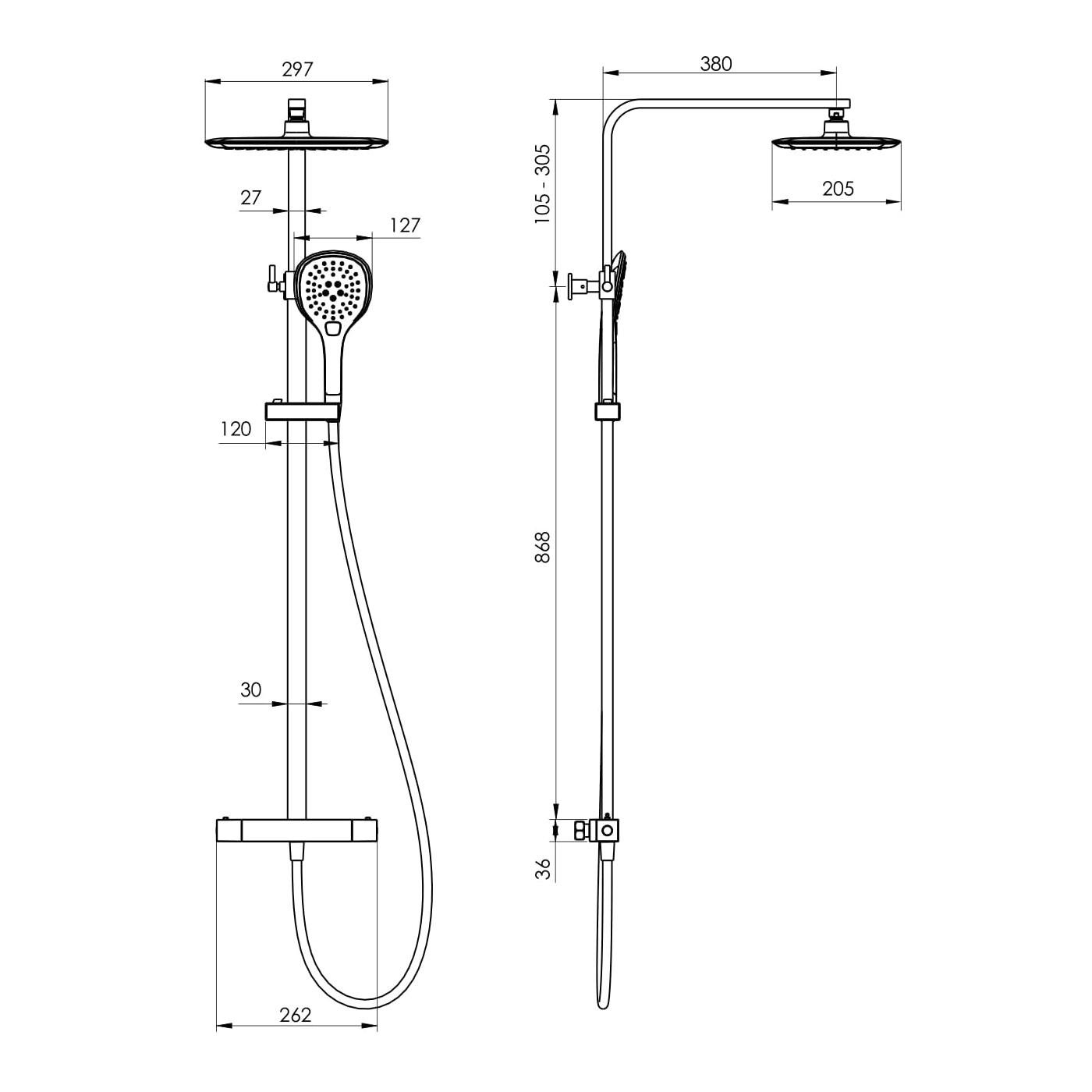 Душевая система Imprese CENTRUM LT Хром (ANT-80208) - фото 3