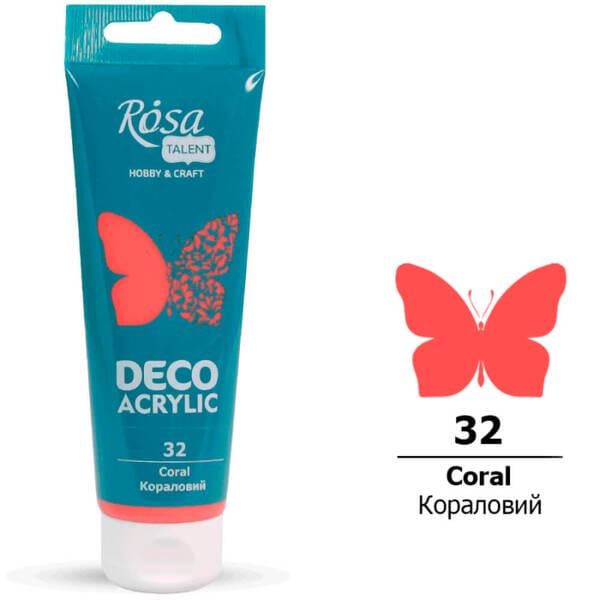 Акрилова фарба для декору ROSA Talent 32 75 мл Кораловий матовий (322232) - фото 1