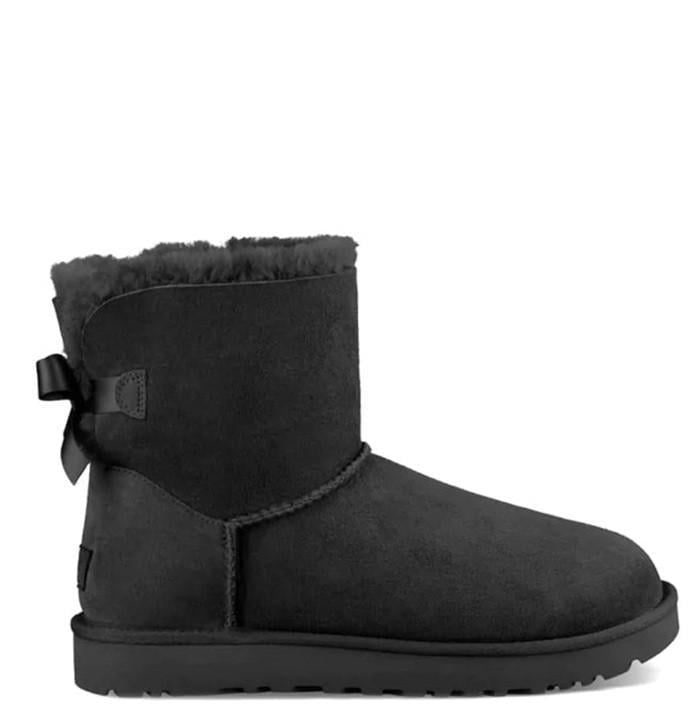 Уггі жіночі UGG Mini Bailey Bow Black Suede р. 36 Чорний (6903)