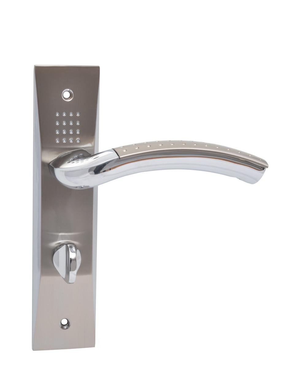 Дверная ручка межкомнатная Siba Bari WC на планке 62 мм Никель матовый/Хром (Z05 5K 22 07)