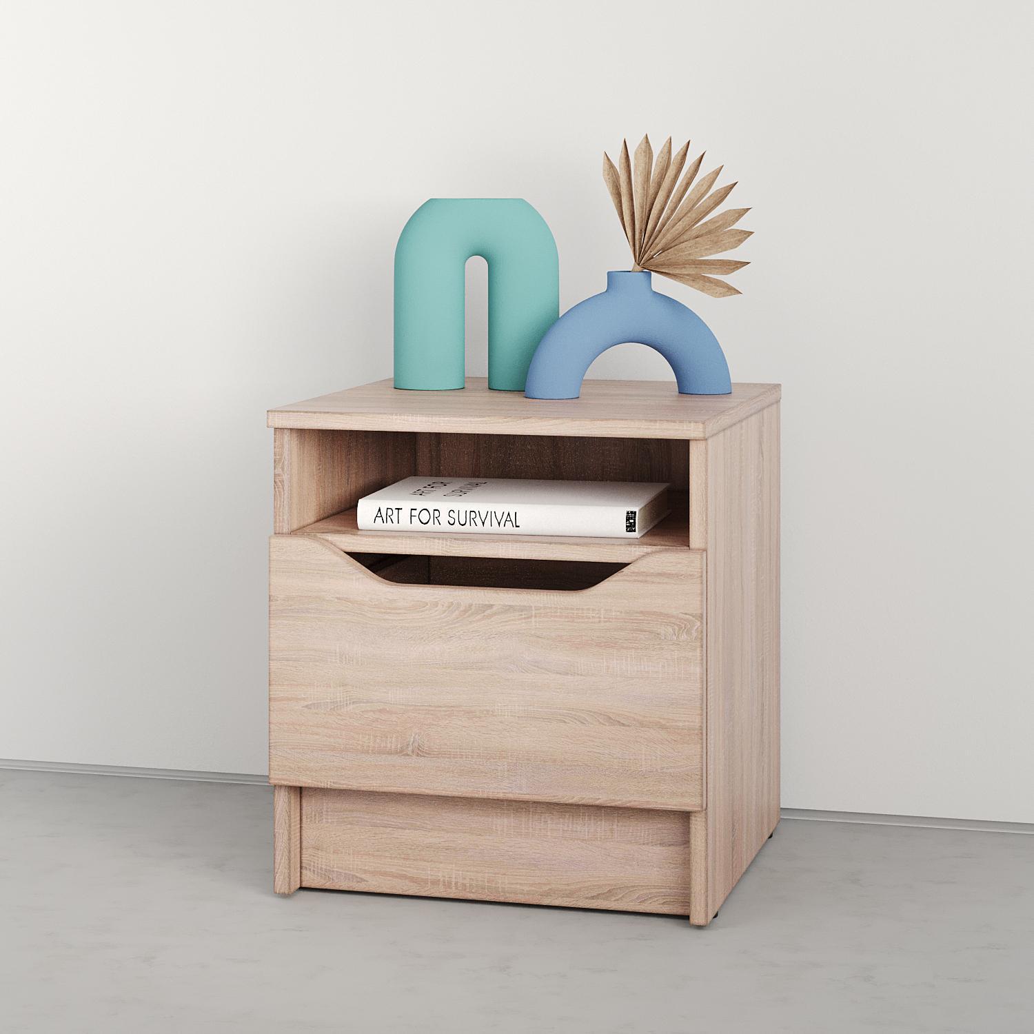 Тумба приліжкова MebelStar Лілу 40x40x44,5 см Дуб сонома (MBS-1383) - фото 1 Тумба приліжкова MebelStar Лілу 40x40x44,5 см Дуб сонома (MBS-1383) - фото 1