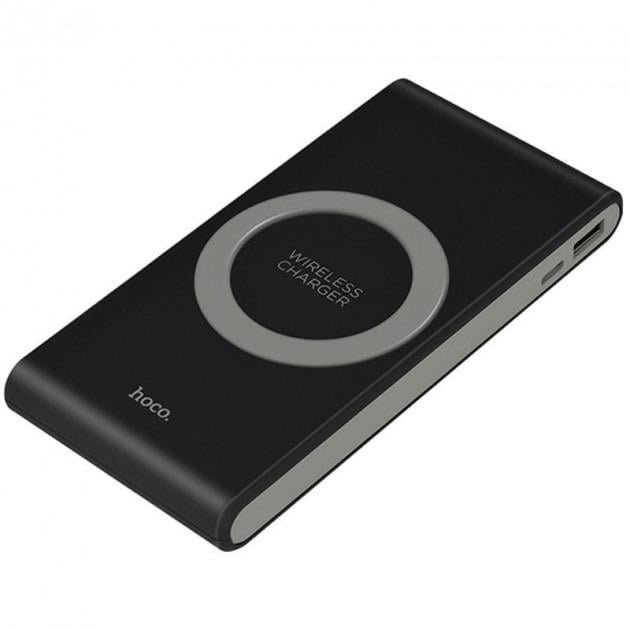 Зовнішній акумулятор 2в1 Hoco Qi Power Bank B32 Wireless Чорний Зовнішній акумулятор 2в1 Hoco Qi Power Bank B32 Wireless Чорний