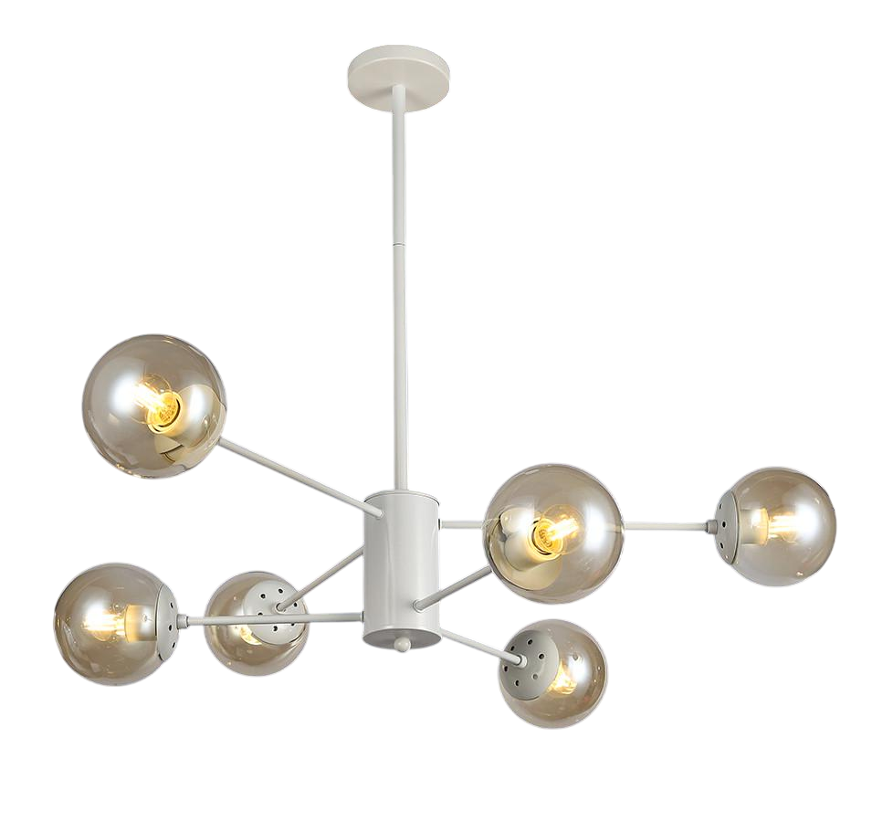 Люстра Levistella 7526033-6 WH+BR з шістьма плафонами Білий/Коричневий (2488975274)