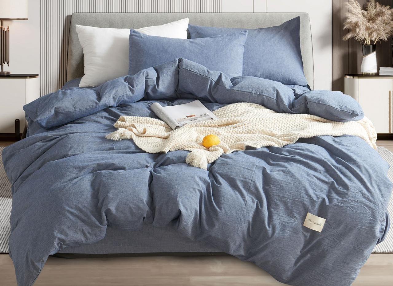 Постельное белье Vie Nouvelle Washed cotton евро на резинке вареный хлопок 200х220 см (W7E180)