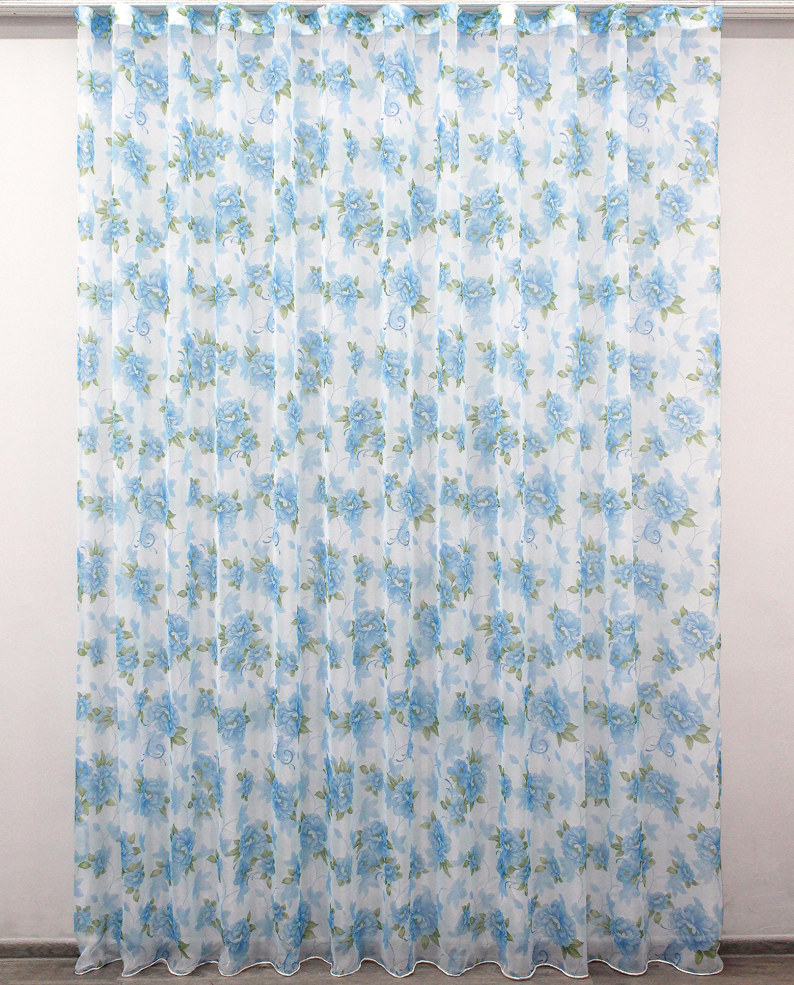 Тюль VR-Textil 780т шифон 300х270 см Белый/Голубой/Зеленый (40-506)